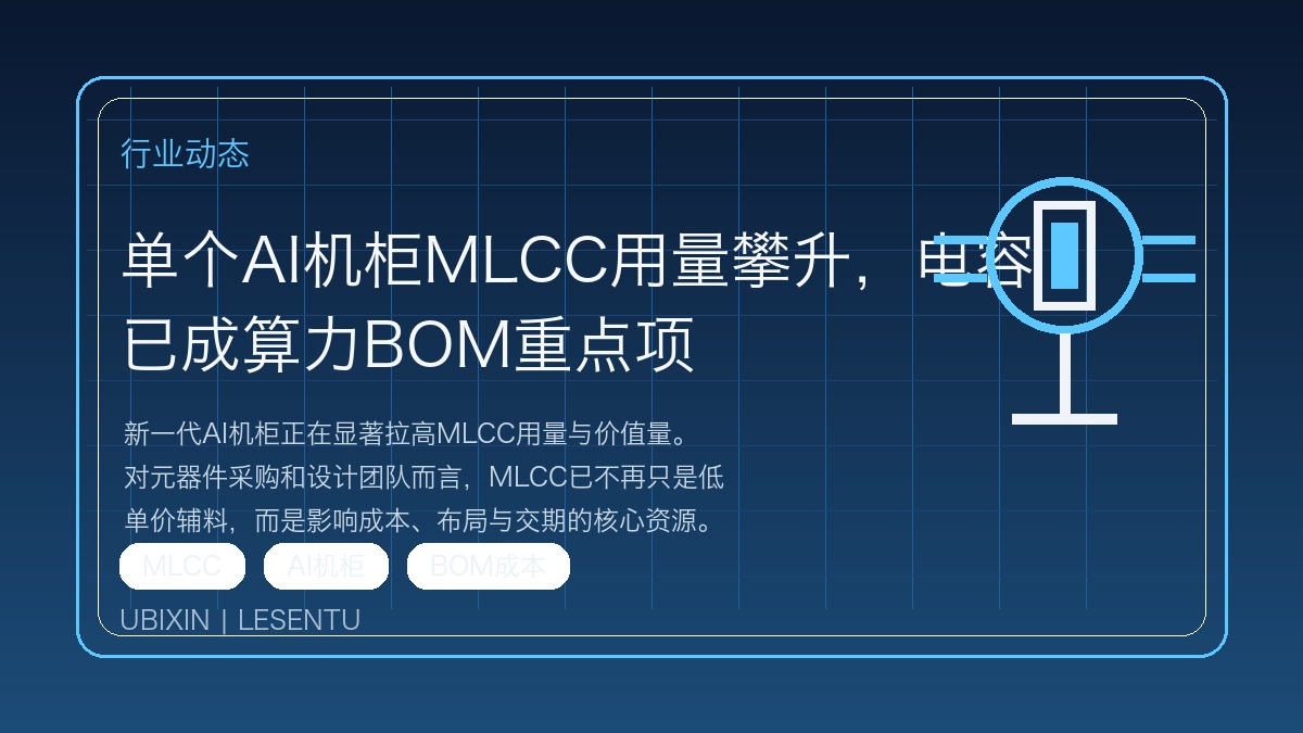 单个AI机柜MLCC用量攀升，电容已成算力BOM重点项