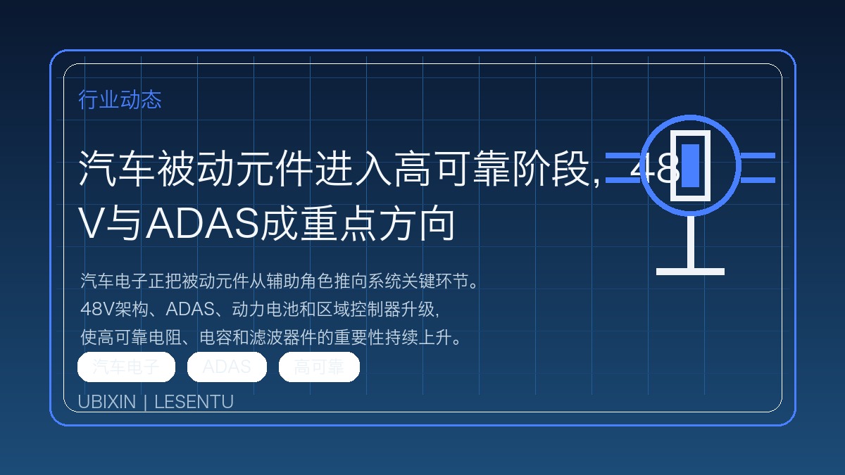 汽车被动元件进入高可靠阶段，48V与ADAS成重点方向