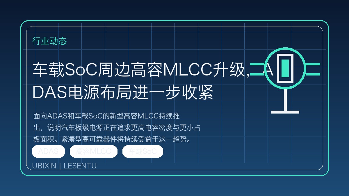 车载SoC周边高容MLCC升级，ADAS电源布局进一步收紧