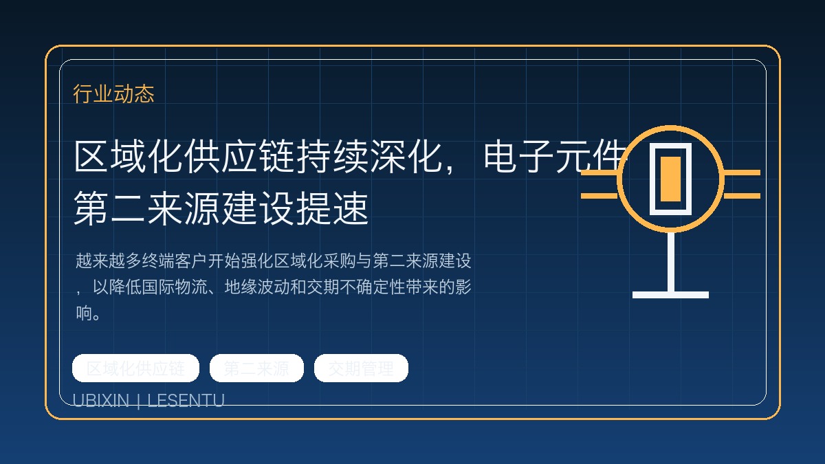 区域化供应链持续深化，电子元件第二来源建设提速