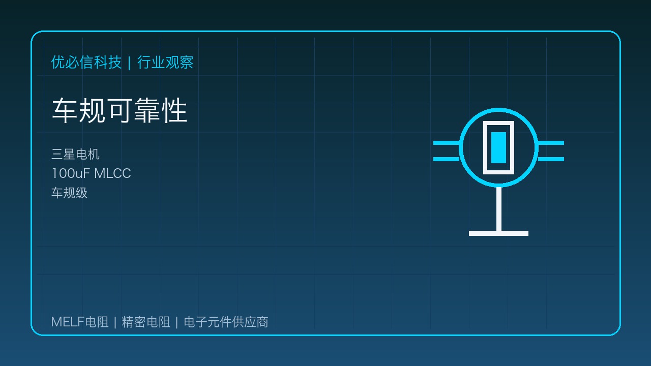 优必信科技关注三星电机100uF车规MLCC量产:高容小型化趋势继续强化